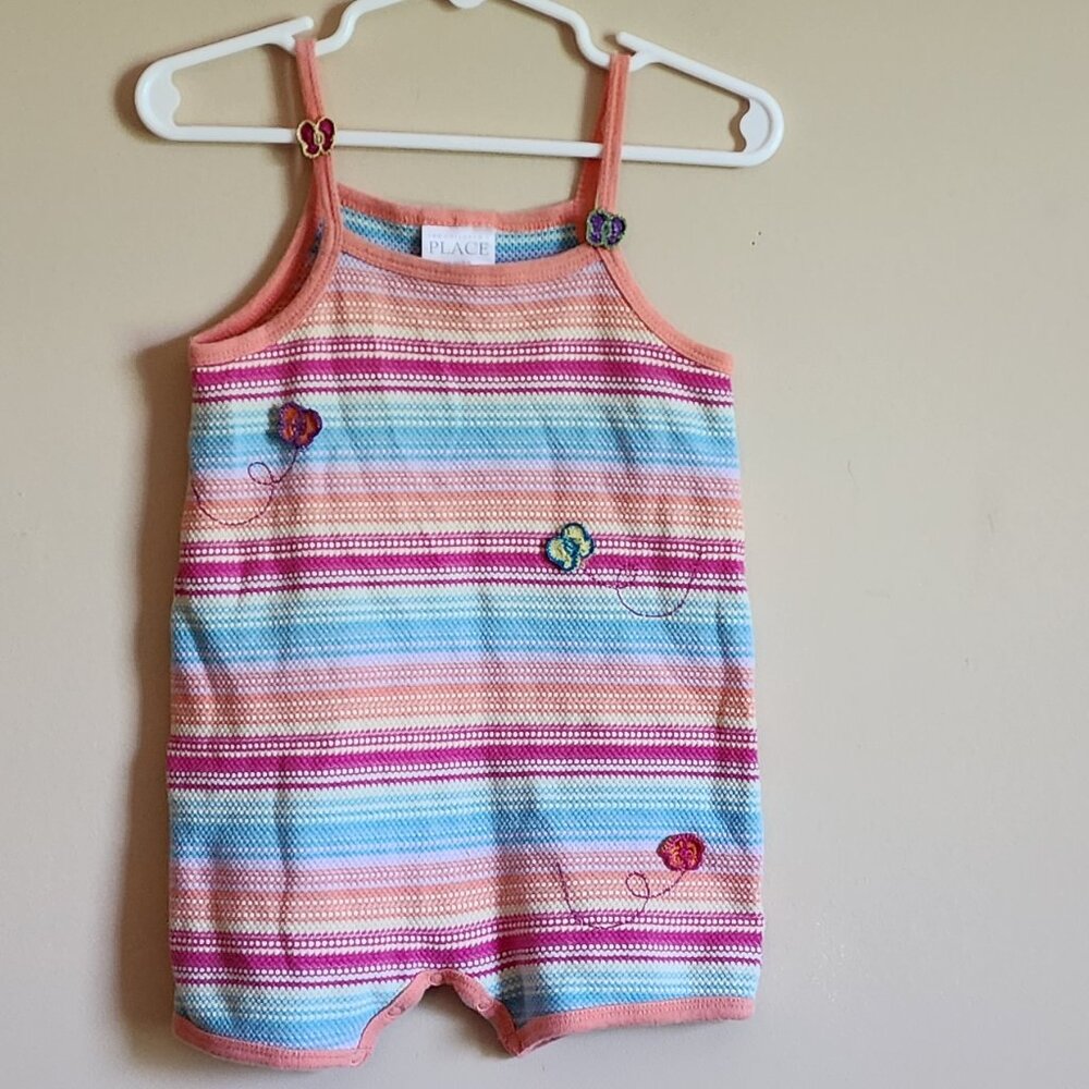 The Childrens Place Baby Girl Butterfly Romper. Size 12 Months